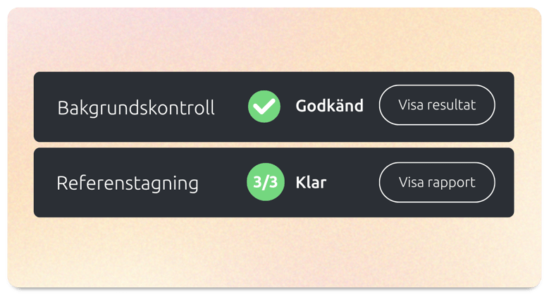 Bakgrundskontroll & Digital referenstagning i ett smidigt flöde