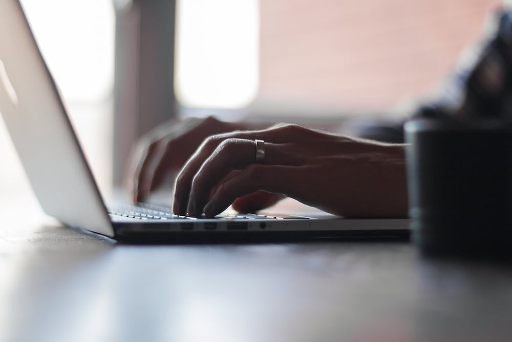 Working by computer
