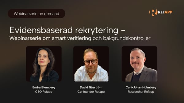 Webinarserie om smart verifiering & bakgrundskontroller